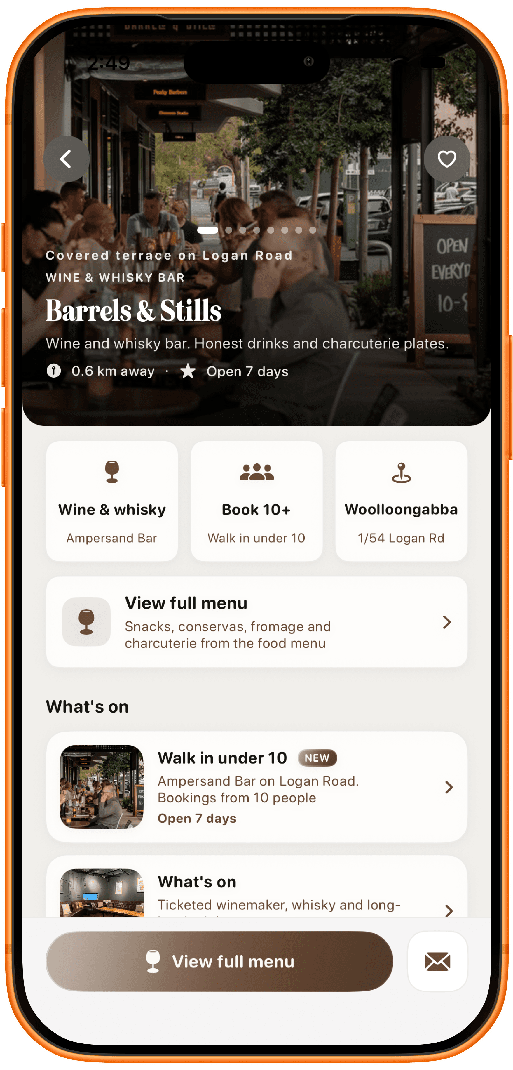 Reward's Mate profile for Barrels & Stills, a wine and whisky bar in Woolloongabba on Logan Road