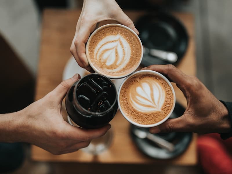 Fresh coffee being poured in a neighbourhood café